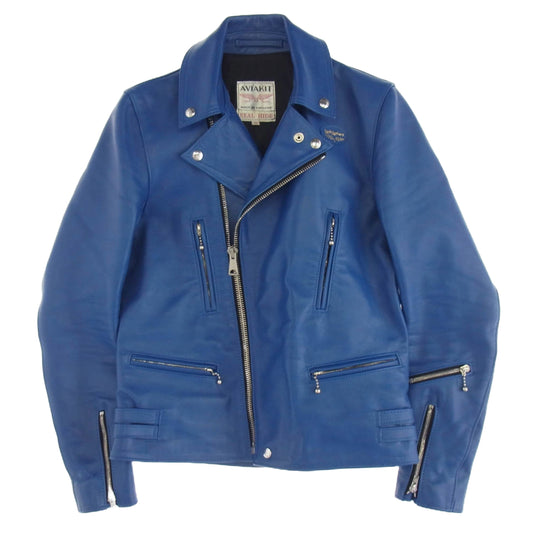 Lewis Leathers ルイスレザー 402 LIGHTNING ホースハイド ライトニング ダブル ライダース ブルー ブルー系 36【中古】