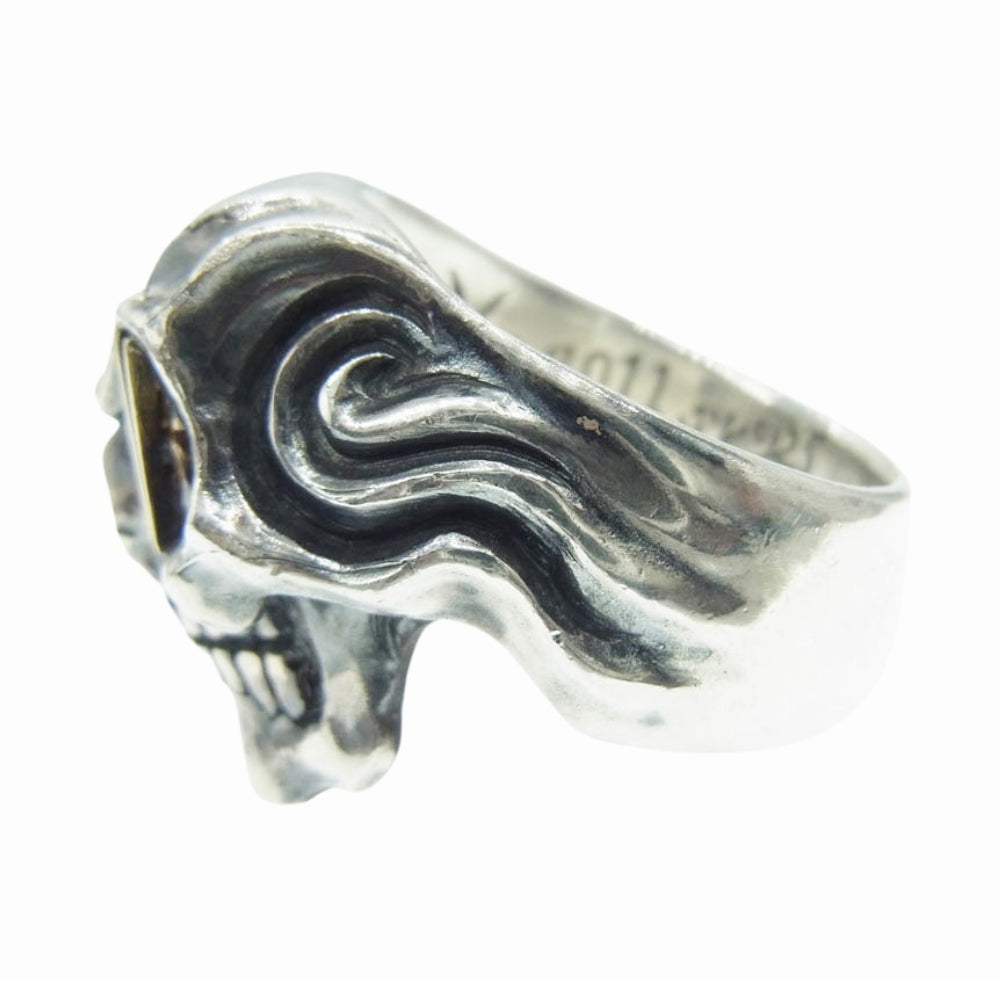 カゲマルデザイン 18K MUSCLE SKULL RING マッスル スカル リング シルバー系 21号【中古】