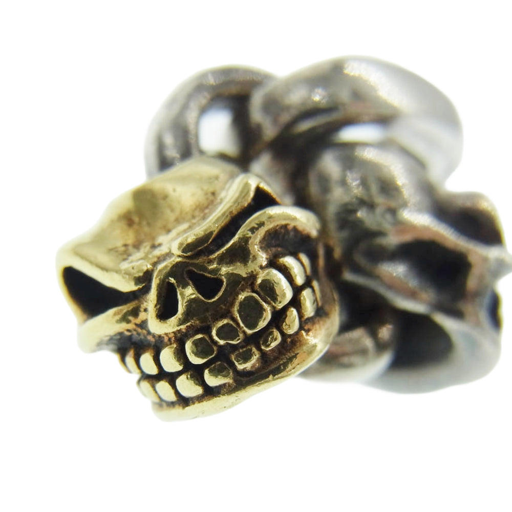 STARLIN GEAR スターリンギア 18K×SV Twinskull pendant ツイン スカル ペンダントトップ ゴールド系 シルバー系【中古】