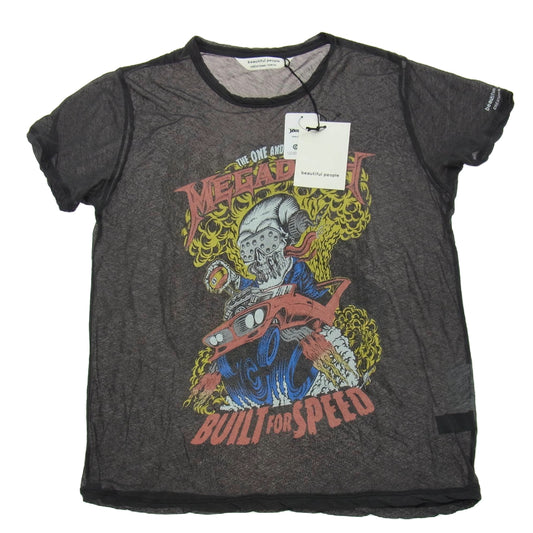 beautiful people ビューティフルピープル 1425310469 MEGADETH sheer jersey T-shirt メガデス バンド シアー ジャージー Tシャツ 半袖 ブラック系 150【中古】