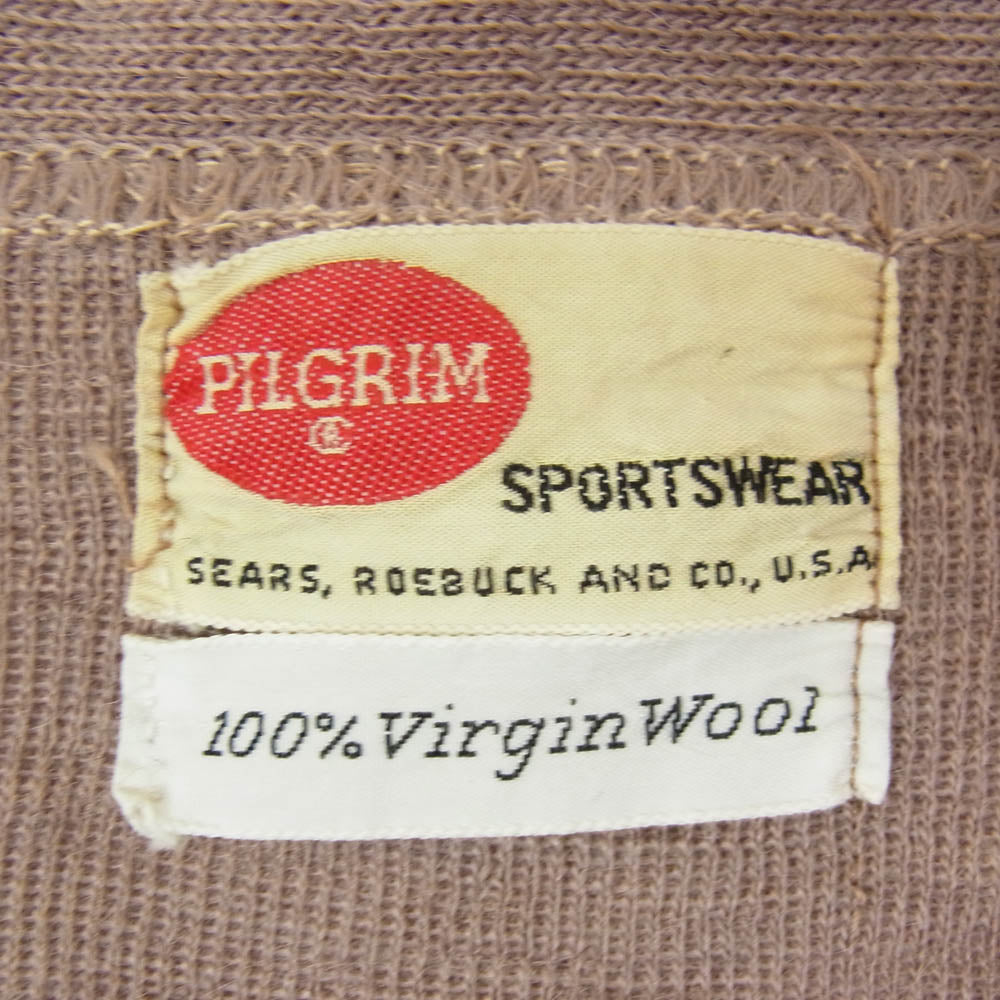 50s PILGRIM ピルグリム ワーク カーディガン ブラウン系 サイズ表記無【中古】