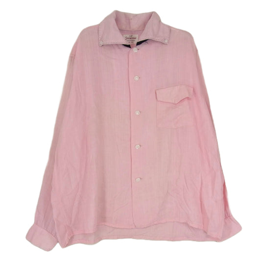 ヴィンテージ 50S SPORTOP カラー レーヨン ロングスリーブ 長袖 シャツ ピンク系 L【中古】