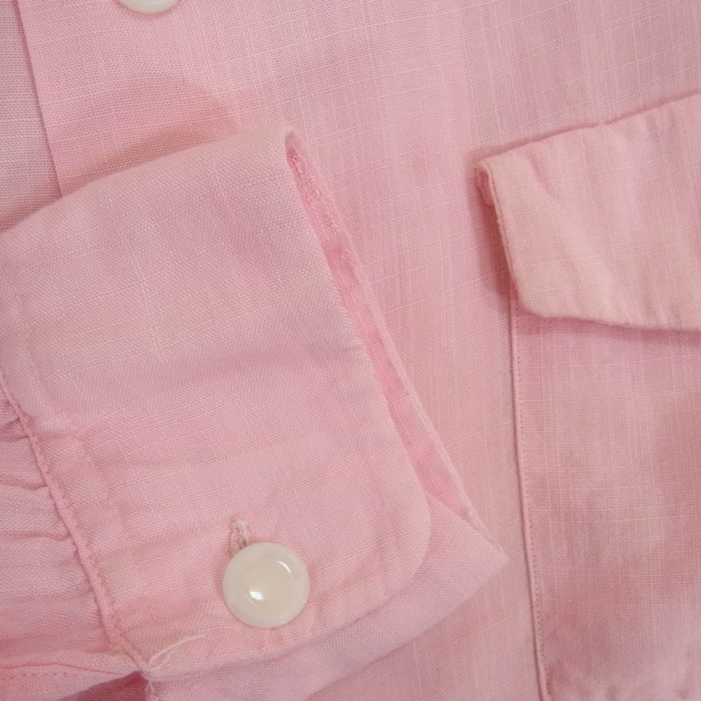 ヴィンテージ 50S SPORTOP カラー レーヨン ロングスリーブ 長袖 シャツ ピンク系 L【中古】