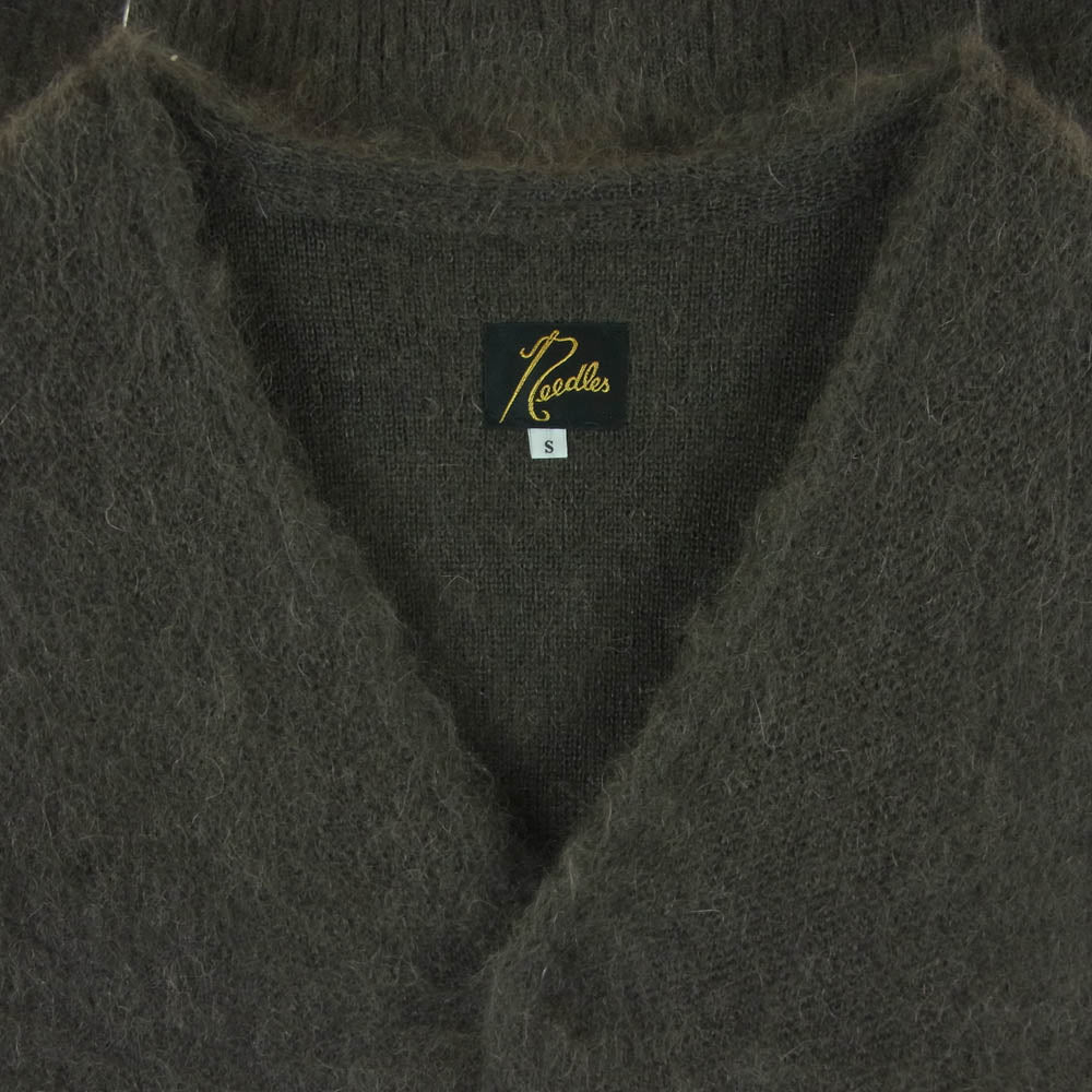 Needles ニードルス LQ276 Mohair Cardigan Vネック モヘア カーディガン ニット グレイッシュブラウン系 S【中古】