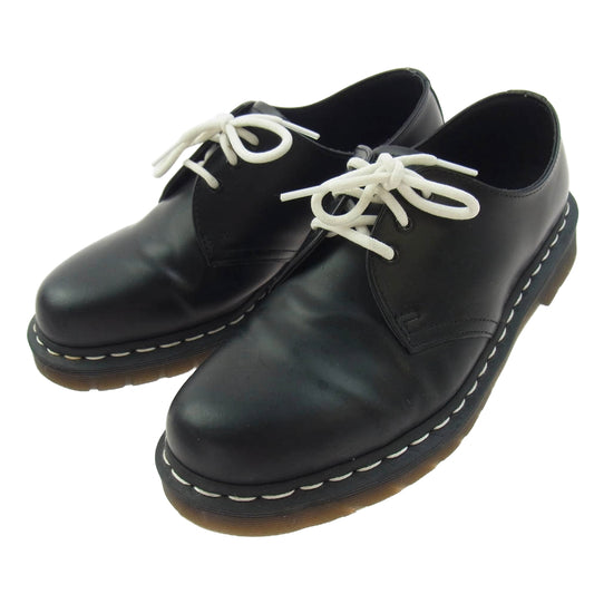 Dr.Martens ドクターマーチン ホワイトステッチ 3 ホール シューズ ブラック系 UK7【中古】
