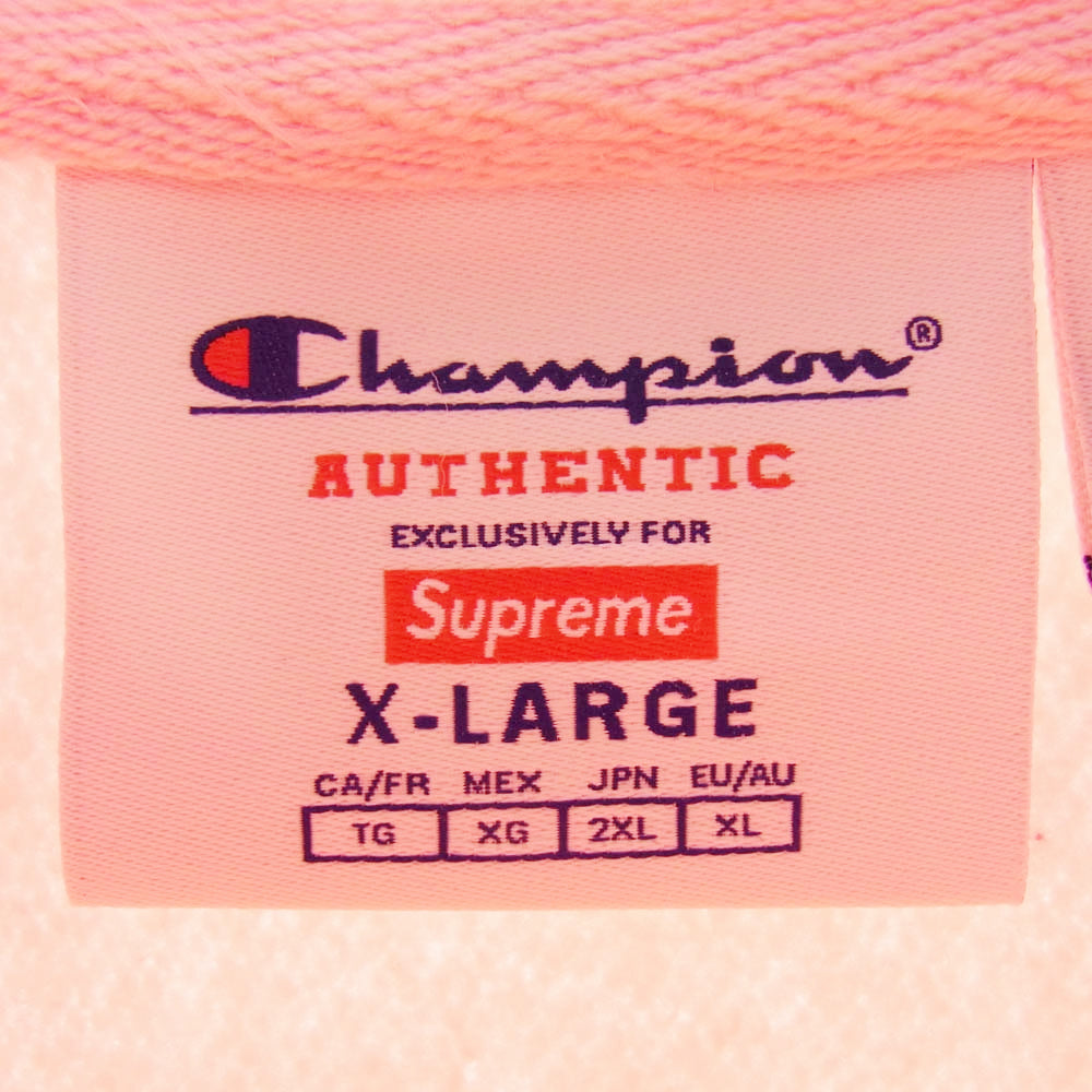 Supreme シュプリーム 25SS Champion チャンピオン Hooded Sweatshirt フーデッド スウェットシャツ プルオーバー パーカー PINK ピンク系 XL【新古品】【未使用】【中古】