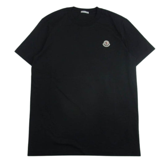 MONCLER モンクレール 25SS K10918C00026 Logo Patch Cotton T Shirt  TEE ロゴ ワッペン コットン 半袖 Tシャツ ブラック系 L【極上美品】【中古】