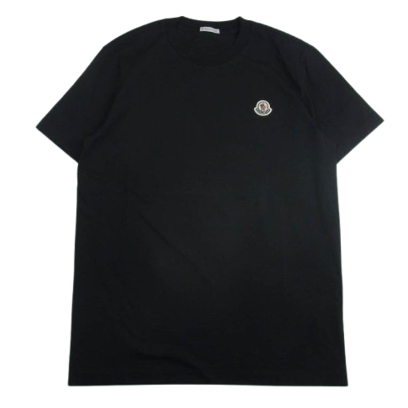 MONCLER モンクレール 25SS K10918C00026 Logo Patch Cotton T Shirt  TEE ロゴ ワッペン コットン 半袖 Tシャツ ブラック系 L【極上美品】【中古】