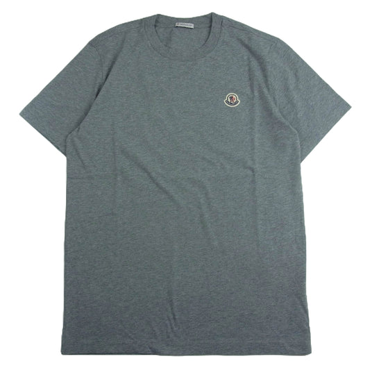 MONCLER モンクレール 25SS K10918C00026 Logo Patch Cotton T Shirt  TEE ロゴ ワッペン コットン 半袖 Tシャツ グレー グレー系 L【極上美品】【中古】