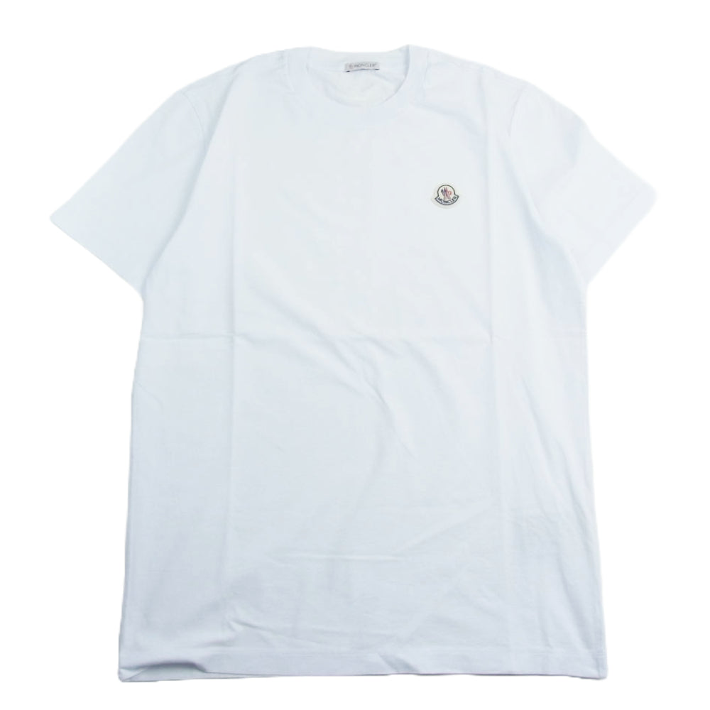 MONCLER モンクレール 25SS K10918C00026 Logo Patch Cotton T Shirt  TEE ロゴ ワッペン コットン 半袖 Tシャツ ホワイト系 L【極上美品】【中古】