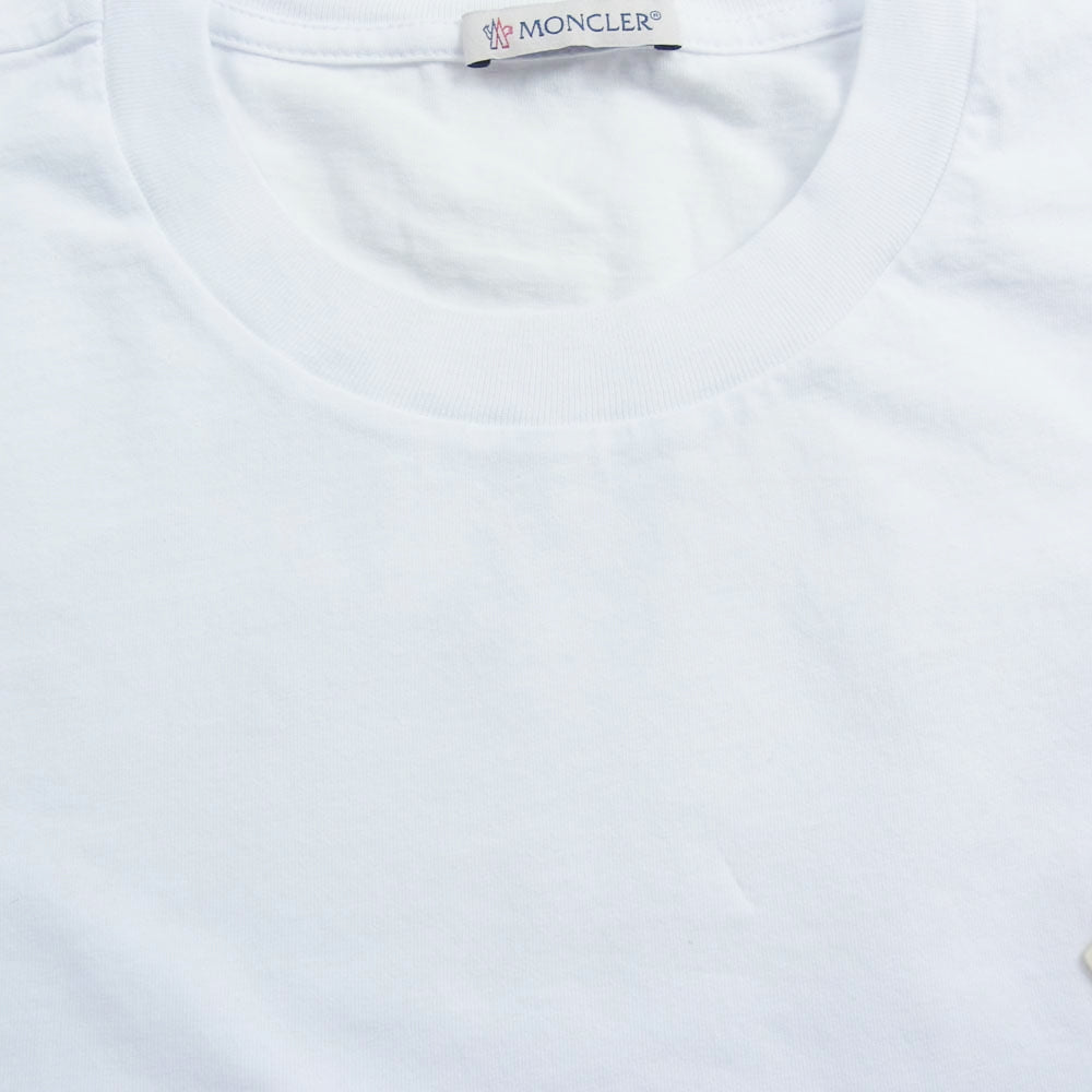 MONCLER モンクレール 25SS K10918C00026 Logo Patch Cotton T Shirt  TEE ロゴ ワッペン コットン 半袖 Tシャツ ホワイト系 L【極上美品】【中古】
