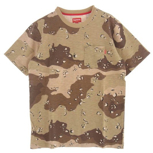 Supreme シュプリーム 16SS S/S Pocket Tee Desert Camo ポケット ピスタグ 半袖 Tシャツ デザートカモ ブラウン系 M【美品】【中古】