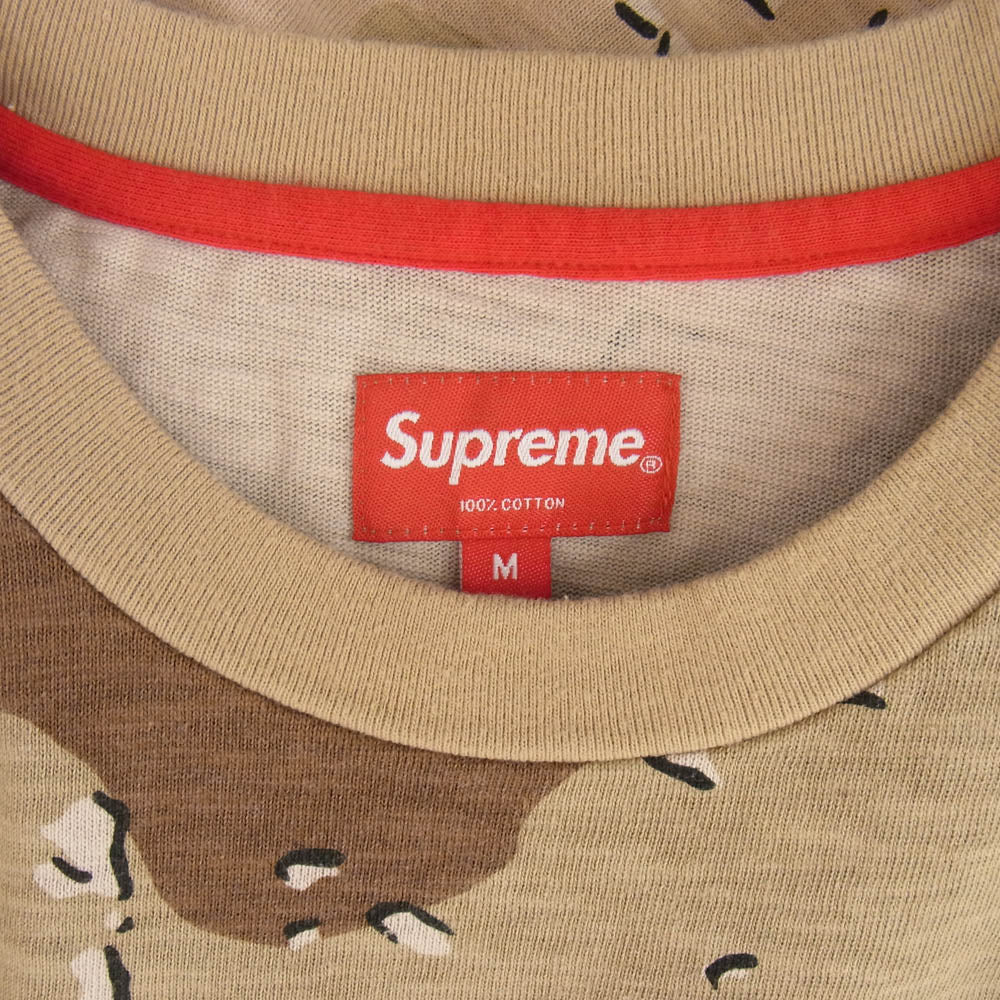 Supreme シュプリーム 16SS S/S Pocket Tee Desert Camo ポケット ピスタグ 半袖 Tシャツ デザートカモ ブラウン系 M【美品】【中古】