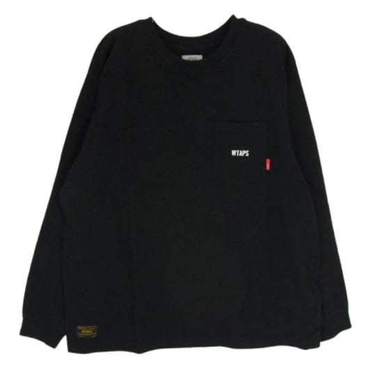 WTAPS ダブルタップス 16AW 162ATDT-CSM06S BONE L/S TEE ボーン バッククロスプリント 長袖 Tシャツ ロングスリーブ ロンT ブラック系 S【美品】【中古】