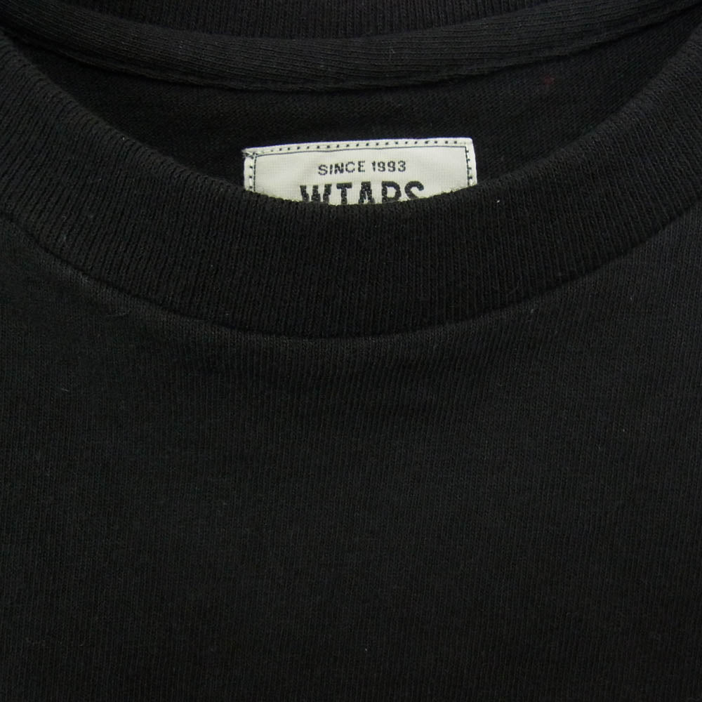 WTAPS ダブルタップス 16AW 162ATDT-CSM06S BONE L/S TEE ボーン バッククロスプリント 長袖 Tシャツ ロングスリーブ ロンT ブラック系 S【美品】【中古】