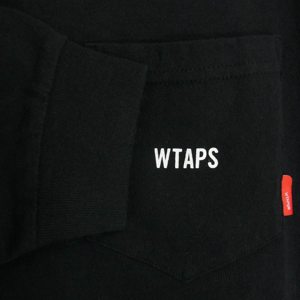 WTAPS ダブルタップス 16AW 162ATDT-CSM06S BONE L/S TEE ボーン バッククロスプリント 長袖 Tシャツ ロングスリーブ ロンT ブラック系 S【美品】【中古】