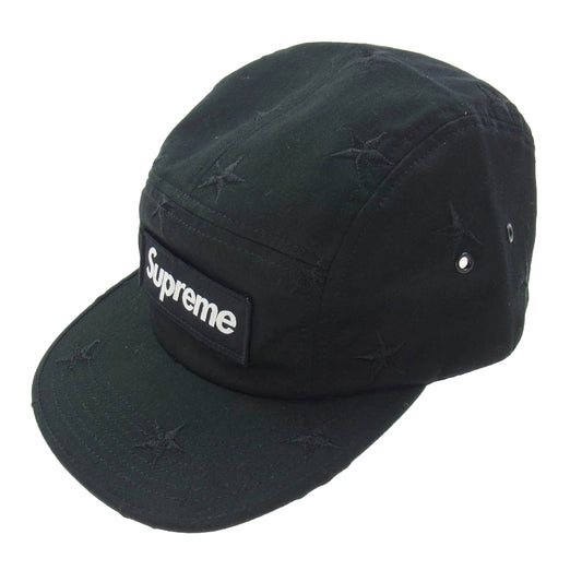 Supreme シュプリーム 13AW BOX LOGO Stars Camp Cap ボックスロゴ スター刺繍 キャンプ キャップ 帽子 ブラック系【極上美品】【中古】