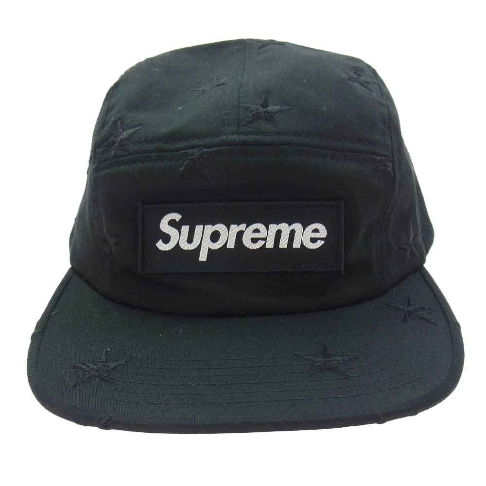 Supreme シュプリーム 13AW BOX LOGO Stars Camp Cap ボックスロゴ スター刺繍 キャンプ キャップ 帽子 ブラック系【極上美品】【中古】