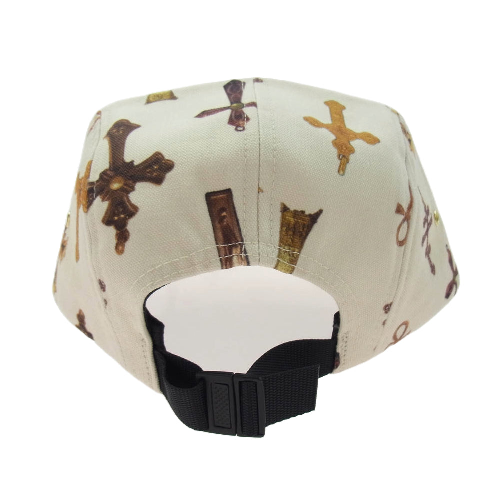 Supreme シュプリーム 13SS BOX LOGO Crosses Camp Cap ボックスロゴ クロスプリント キャンプ キャップ 帽子 オフホワイト オフホワイト系【中古】