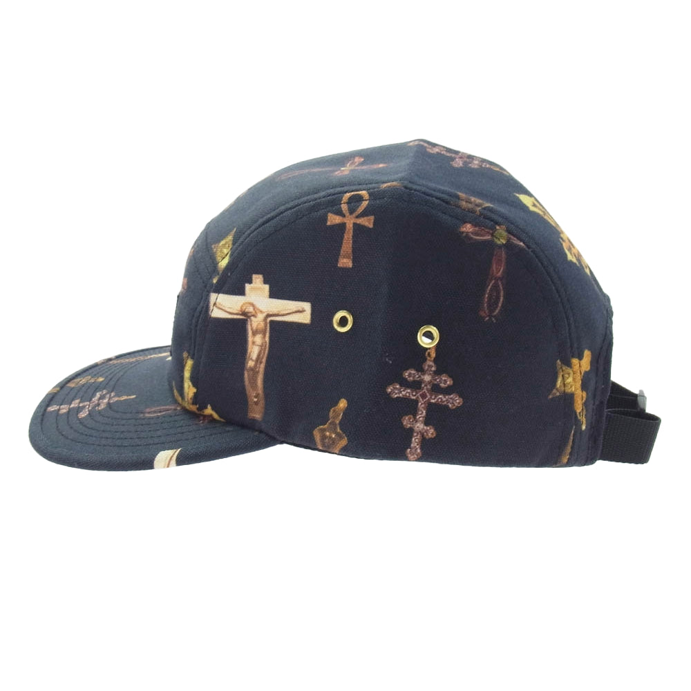 Supreme シュプリーム 13SS BOX LOGO Crosses Camp Cap ボックスロゴ クロスプリント キャンプ キャップ 帽子 ネイビー ネイビー系【中古】