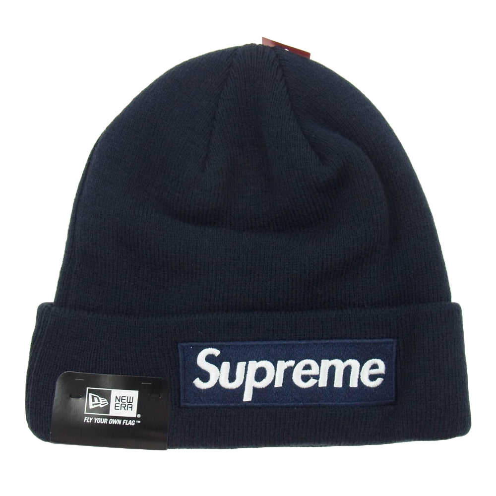 Supreme シュプリーム 21AW New Era Box Logo Beanie Washed Navy ニューエラ ボックスロゴ ビーニー ニット帽 ウォッシュドネイビー ダークネイビー系【新古品】【未使用】【中古】