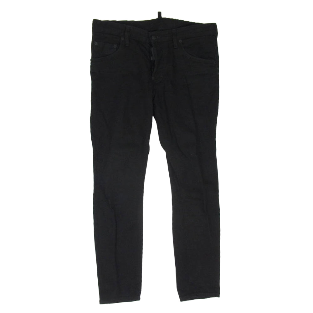 DSQUARED2 ディースクエアード S74LB0695 ボタンフライ スキニー デニム パンツ ブラック系 48【中古】
