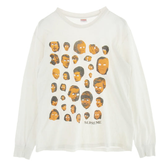 Supreme シュプリーム 19AW Faces L/S Tee フェイス 長袖 Tシャツ ホワイト系【中古】