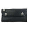 BILL WALL LEATHER ビルウォールレザー トライバルコンチョボタン ラージカレンシー レザー ウォレット 長財布 ブラック系【中古】
