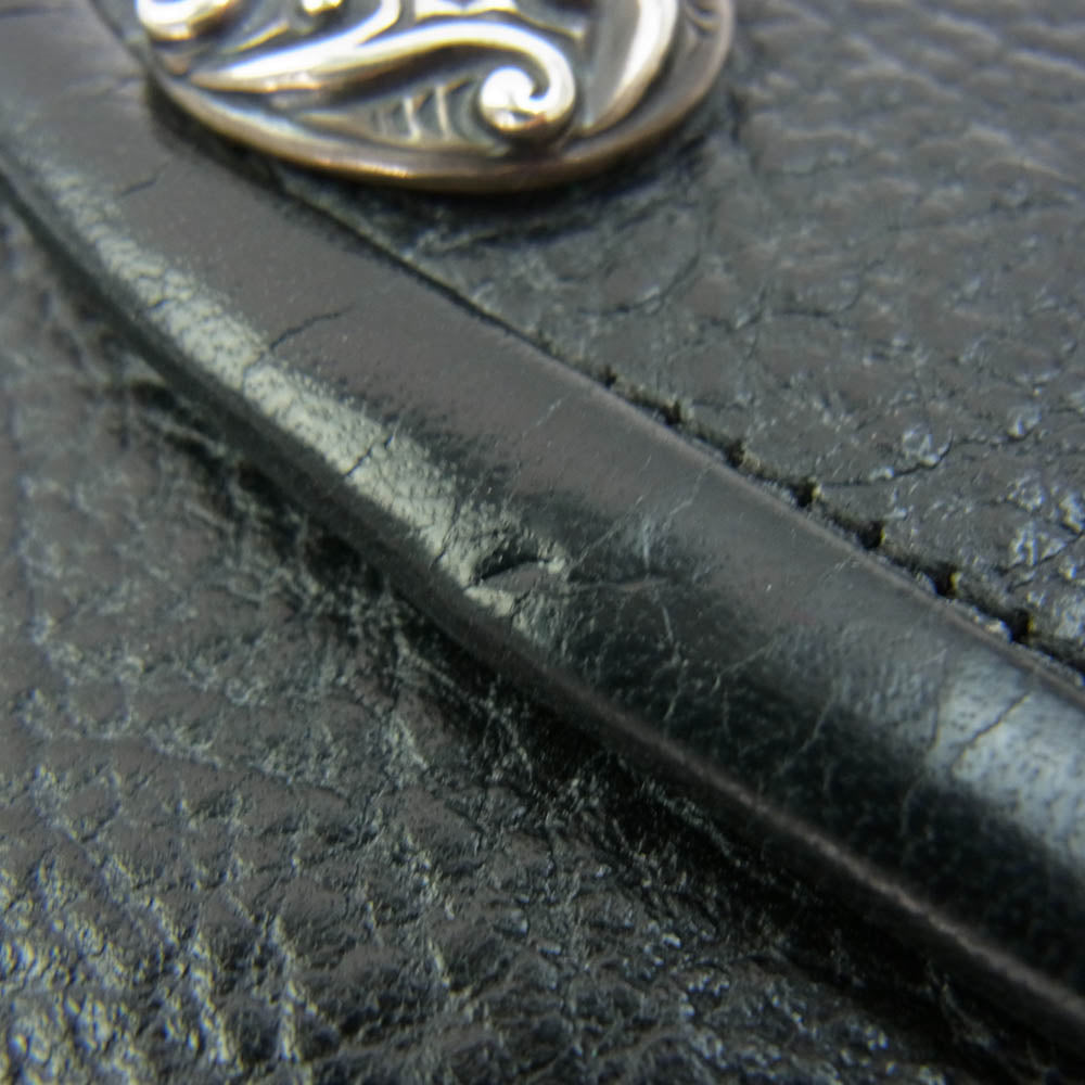BILL WALL LEATHER ビルウォールレザー トライバルコンチョボタン ラージカレンシー レザー ウォレット 長財布 ブラック系【中古】