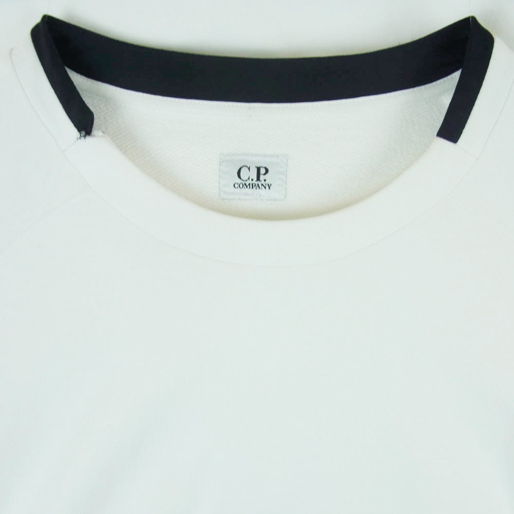 C.P.Company シーピーカンパニー 19SS 06CMSS004A 019 ロゴ アームレンズ 腕ゴーグル ジッパー ジップ スウェット トレーナー ホワイト系 M【中古】