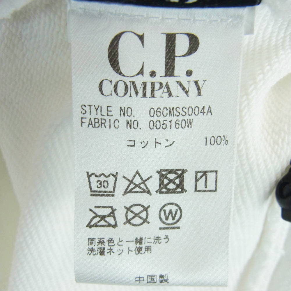 C.P.Company シーピーカンパニー 19SS 06CMSS004A 019 ロゴ アームレンズ 腕ゴーグル ジッパー ジップ スウェット トレーナー ホワイト系 M【中古】