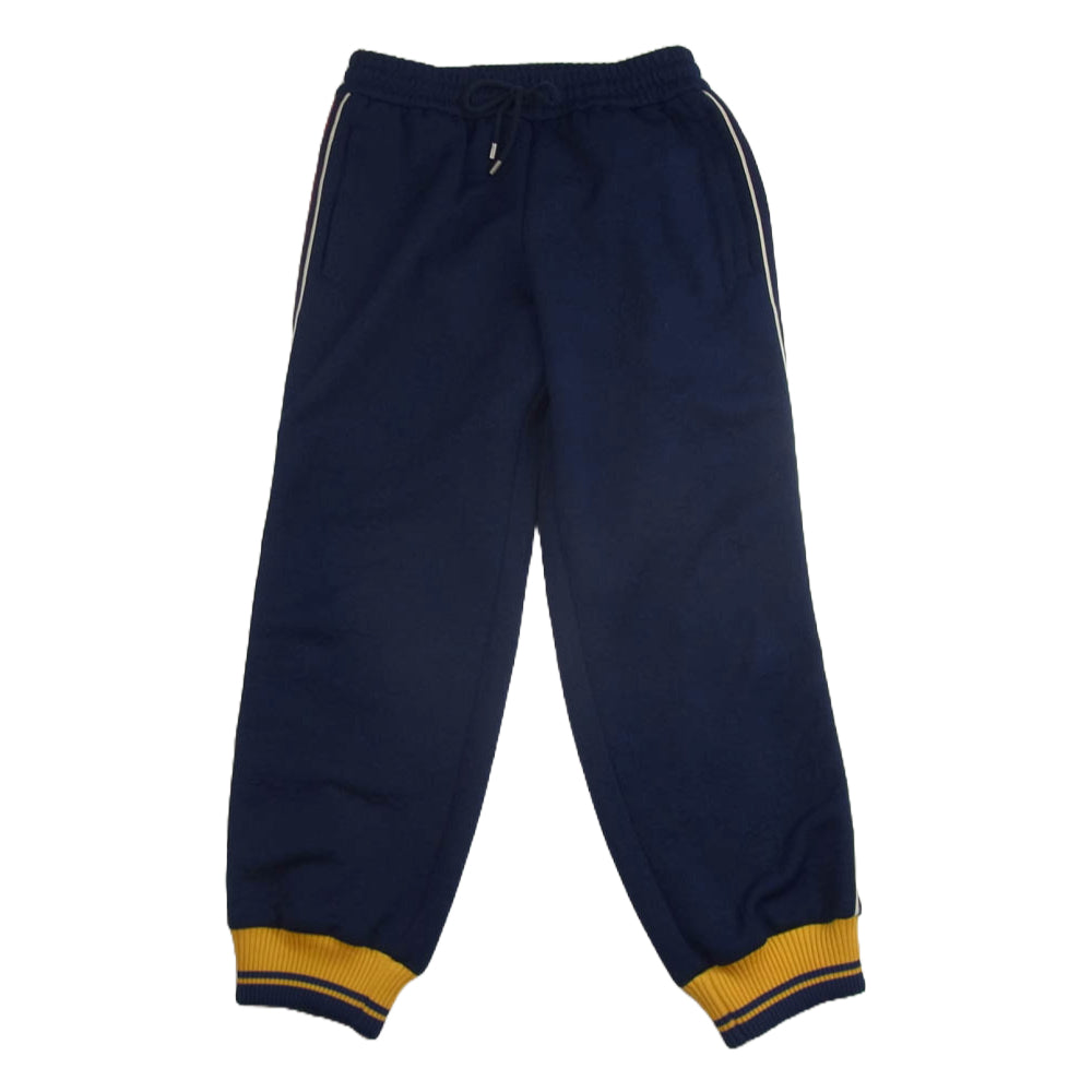 GUCCI グッチ 675143 XJDVX GG ロゴ ジャカード ジョガー サイドライン トラックパンツ ネイビー系 XS【中古】