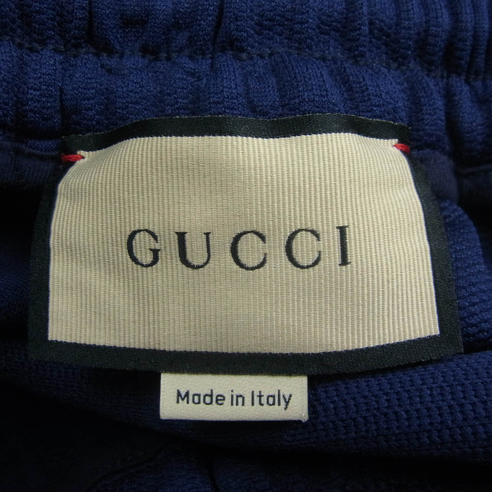 GUCCI グッチ 675143 XJDVX GG ロゴ ジャカード ジョガー サイドライン トラックパンツ ネイビー系 XS【中古】