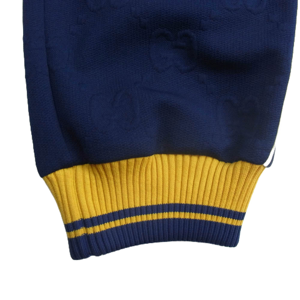 GUCCI グッチ 675143 XJDVX GG ロゴ ジャカード ジョガー サイドライン トラックパンツ ネイビー系 XS【中古】