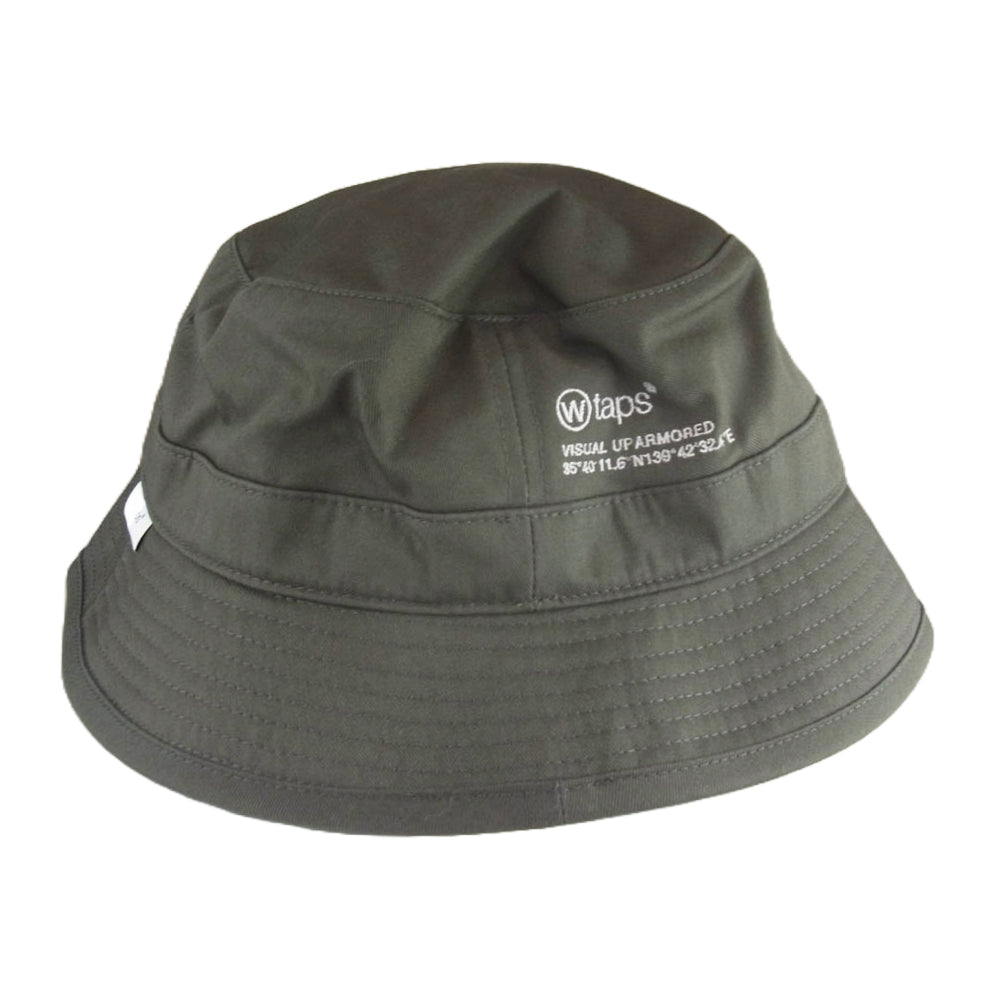 WTAPS ダブルタップス 22AW 222HCDT-HT05 BUCKET HAT CTPL TWILL DOT SIGHT ロゴ刺繍 バケットハット カーキ系 03【新古品】【未使用】【中古】