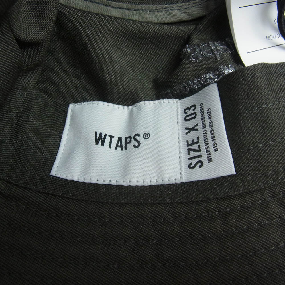 WTAPS ダブルタップス 22AW 222HCDT-HT05 BUCKET HAT CTPL TWILL DOT SIGHT ロゴ刺繍 バケットハット カーキ系 03【新古品】【未使用】【中古】