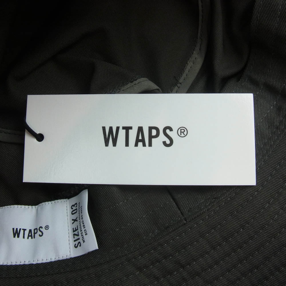WTAPS ダブルタップス 22AW 222HCDT-HT05 BUCKET HAT CTPL TWILL DOT SIGHT ロゴ刺繍 バケットハット カーキ系 03【新古品】【未使用】【中古】