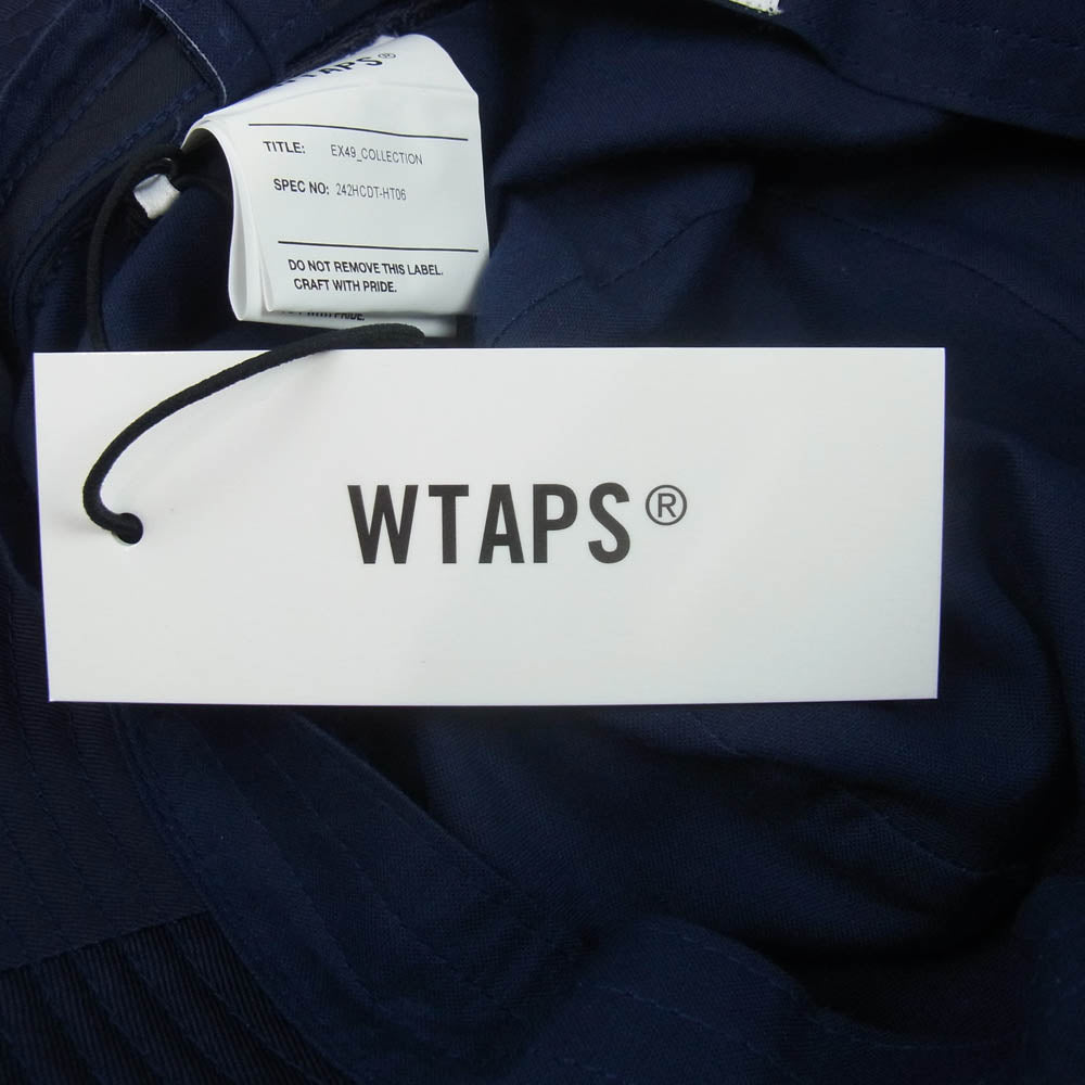 WTAPS ダブルタップス 24AW 242HCDT-HT06 BUCKET HAT CTPL TWILL ロゴ刺繍 バケットハット ネイビー系 3【新古品】【未使用】【中古】