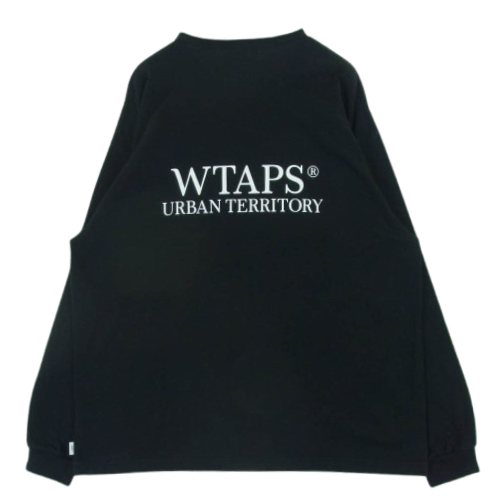WTAPS ダブルタップス 23SS 231ARDT-CSM12 DESIGN 03 LS COTTON LEAGUE バックロゴ プリント 長袖 Tシャツ ロンT ブラック系 03【中古】