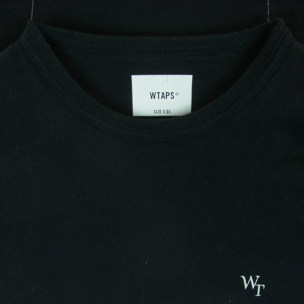 WTAPS ダブルタップス 23SS 231ARDT-CSM12 DESIGN 03 LS COTTON LEAGUE バックロゴ プリント 長袖 Tシャツ ロンT ブラック系 03【中古】