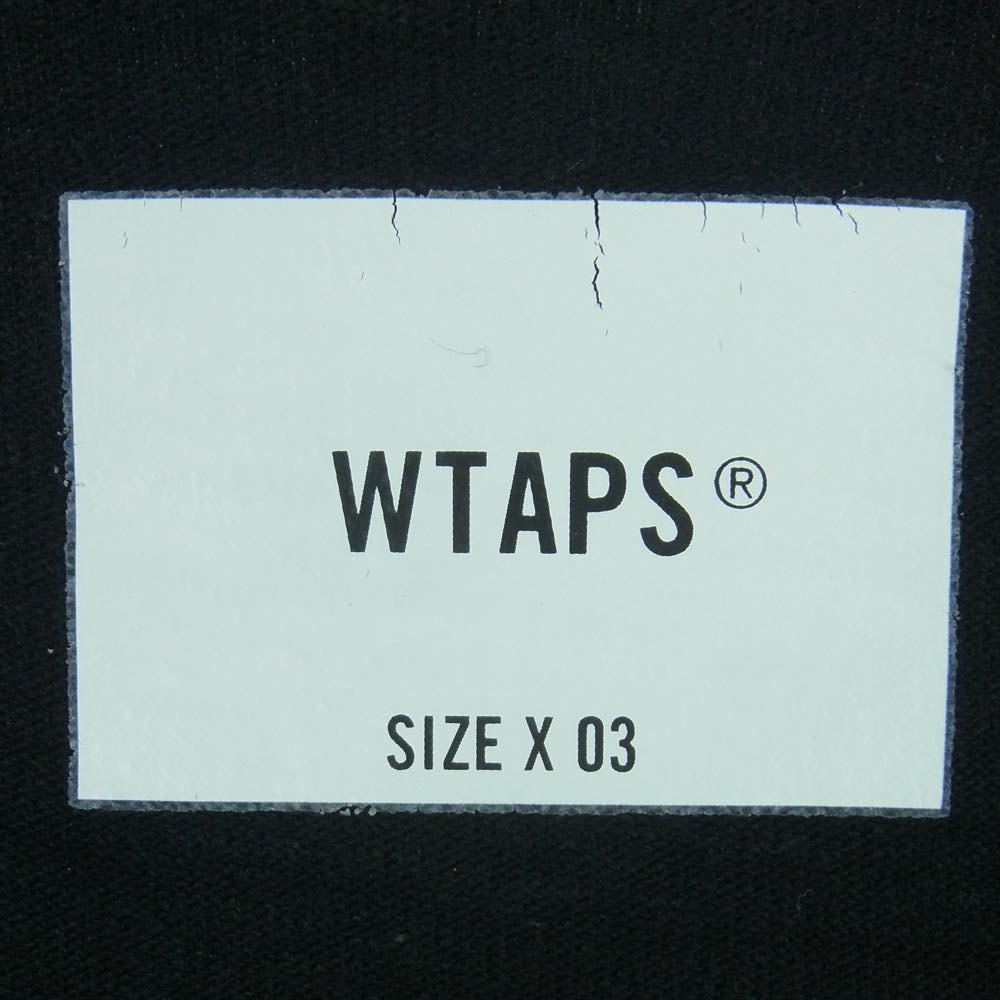 WTAPS ダブルタップス 23SS 231ARDT-CSM12 DESIGN 03 LS COTTON LEAGUE バックロゴ プリント 長袖 Tシャツ ロンT ブラック系 03【中古】