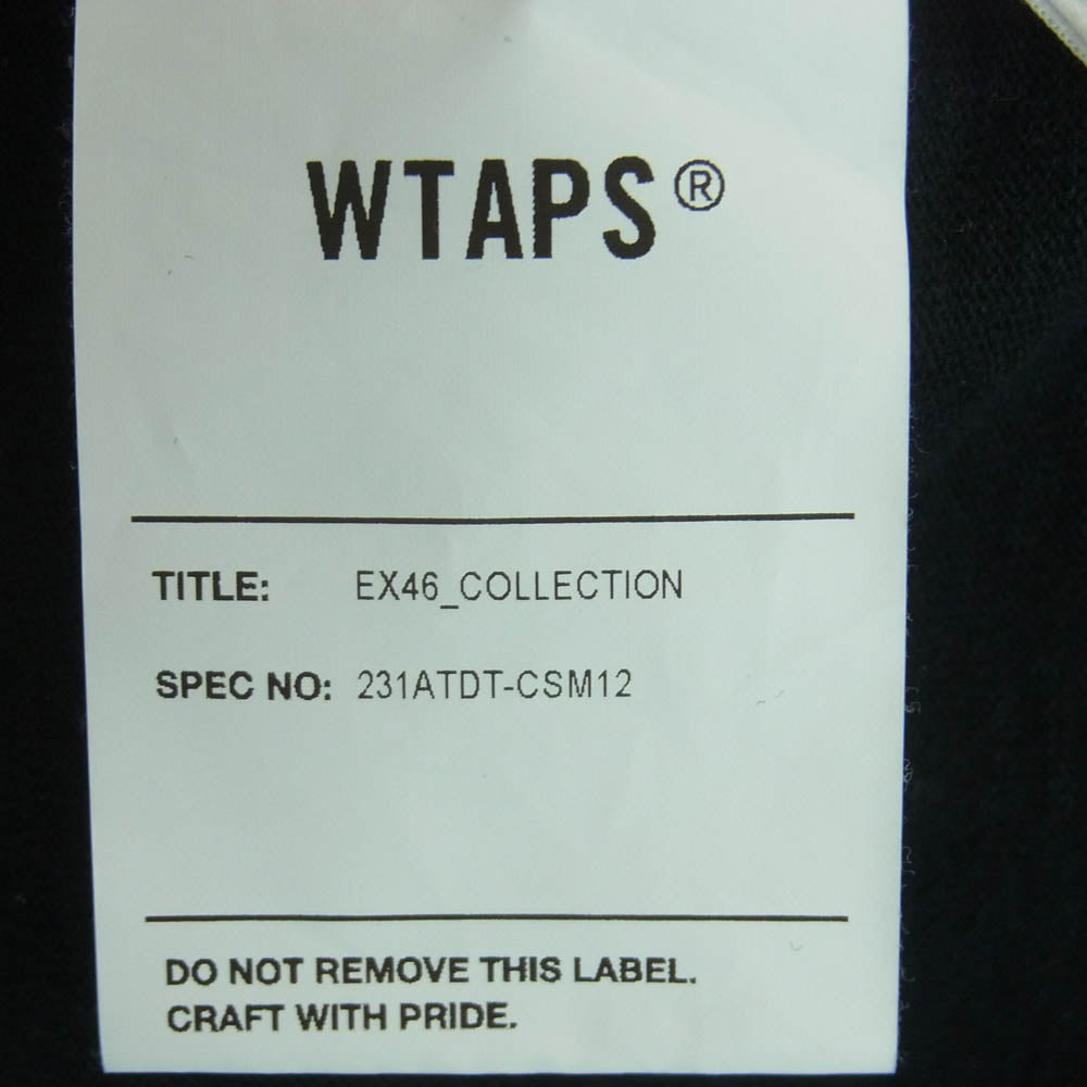 WTAPS ダブルタップス 23SS 231ARDT-CSM12 DESIGN 03 LS COTTON LEAGUE バックロゴ プリント 長袖 Tシャツ ロンT ブラック系 03【中古】