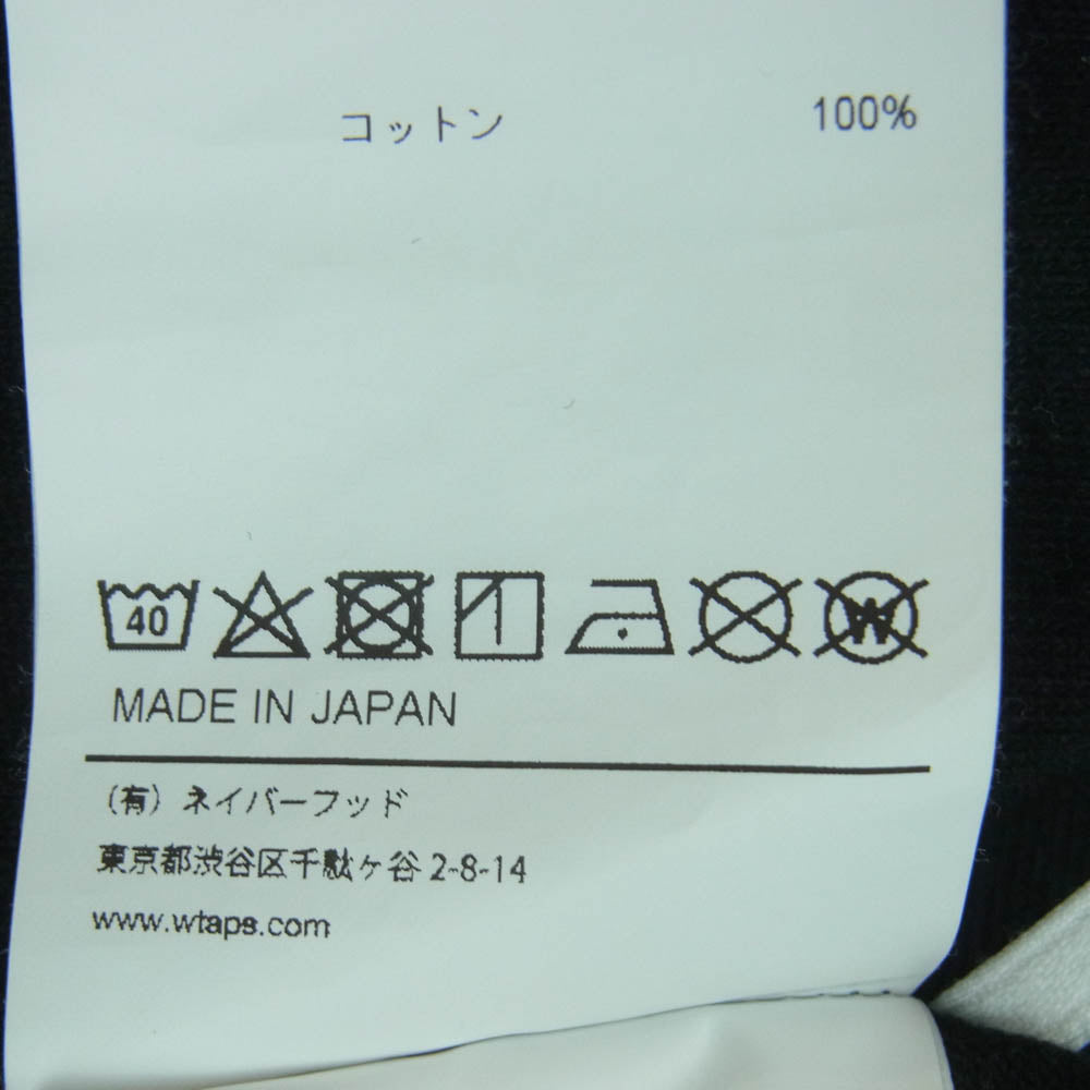 WTAPS ダブルタップス 23SS 231ARDT-CSM12 DESIGN 03 LS COTTON LEAGUE バックロゴ プリント 長袖 Tシャツ ロンT ブラック系 03【中古】