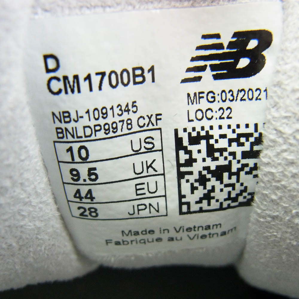 NEW BALANCE ニューバランス CM1700B1 LIGHT GRAY ローカット スニーカー グレー系 28cm【中古】