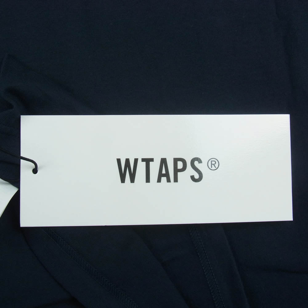 WTAPS ダブルタップス 23AW 232ATDT-LTM04S COLLEGE LS COTTON TEE カレッジ ロゴプリント 長袖 Tシャツ ロンT ネイビー系 02【美品】【中古】