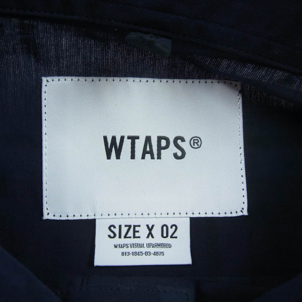 WTAPS ダブルタップス 24SS 241CWDT-SHM04 TXT 01 / LS / Cotton. Broadcloth. Textile コットンブロードクロス テキスタイル チェック 長袖 シャツ ネイビー系 02【新古品】【未使用】【中古】