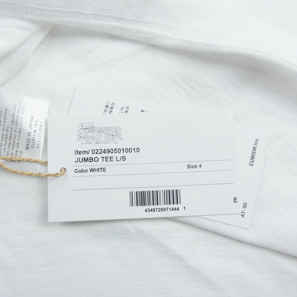 VISVIM ビズビム 24SS 0224905010010 I.C.T限定 JUMBO TEE L/S ジャンボ クルーネック 長袖 Tシャツ ロンT ホワイト系 4【中古】