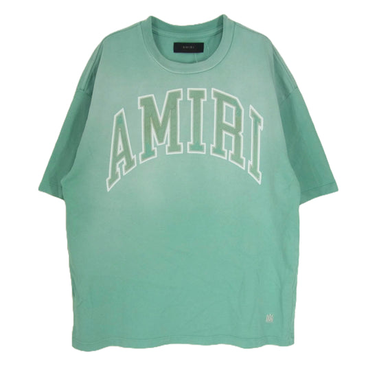 AMIRI アミリ SRAMJYTE1052SMRBC027 国内正規品 VINTAGE T-SHIRT ヴィンテージ加工 カレッジロゴ ステッチ Tシャツ グリーン系 サイズ表記無【中古】