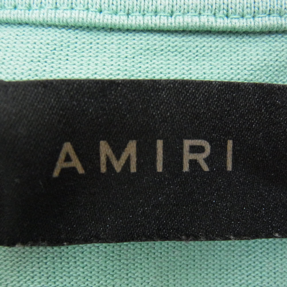 AMIRI アミリ SRAMJYTE1052SMRBC027 国内正規品 VINTAGE T-SHIRT ヴィンテージ加工 カレッジロゴ ステッチ Tシャツ グリーン系 サイズ表記無【中古】