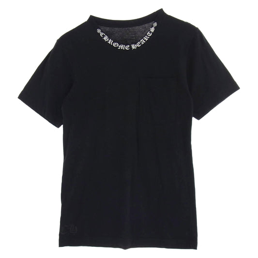 CHROME HEARTS クロムハーツ（原本無） NECK LOGO S/S バック ホースシュープリント ネックロゴ 半袖 Tシャツ ブラック系 S【中古】